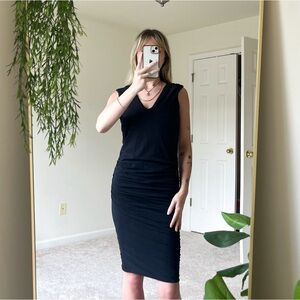 Standard James Perse Ruched Sides Midi Dress